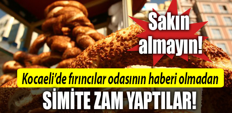 kocaeli simit zam