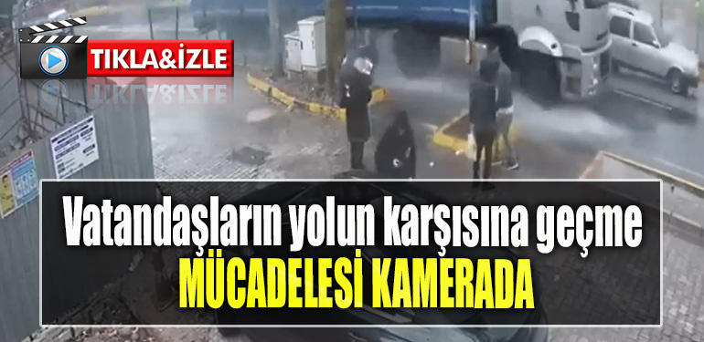 Kocaeli' de Vatandaşların yolun karşısına geçme mücadelesi kamerada